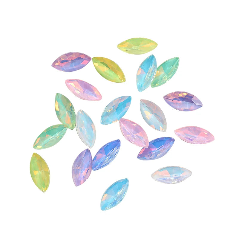 Xihcuan Wholesale Point Back Navette Shape Class Rhinestones Glue on Color Clothes Fashion Crystal DIY Nail Art
