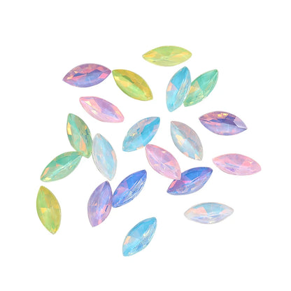 Xihcuan Wholesale Point Back Navette Shape Class Rhinestones Glue on Color Clothes Fashion Crystal DIY Nail Art