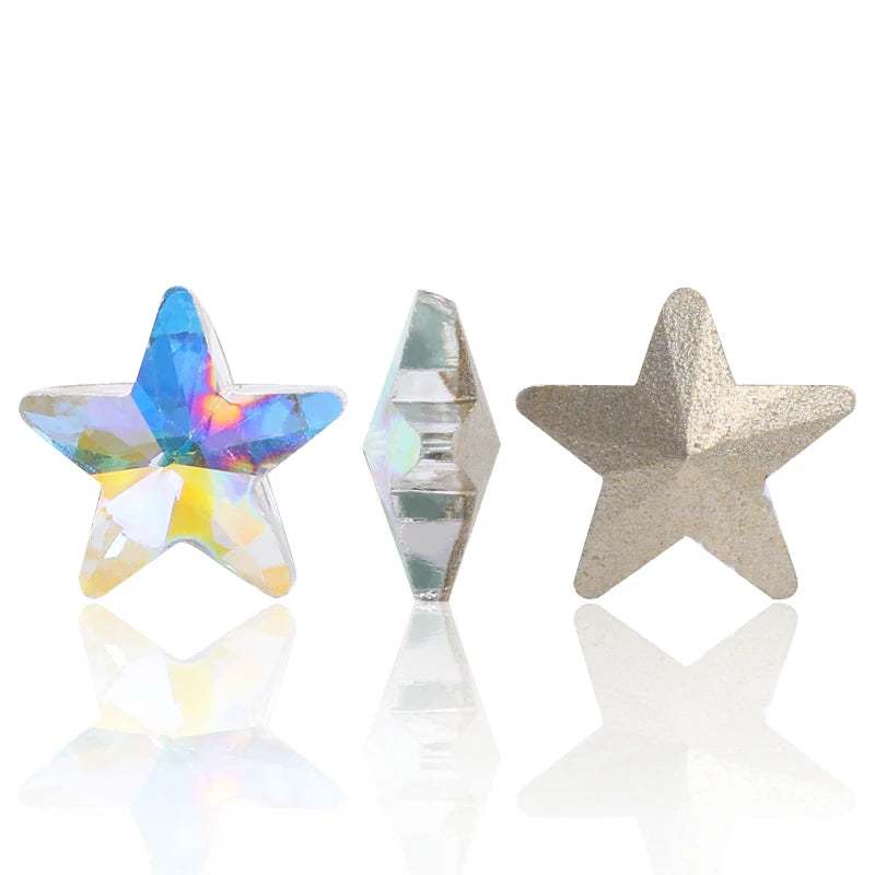 Acmore Crystal Wholesale Star Shape Pointback Crystal Stones K9 Glass Rhinestones for Clothing Nails Decoration
