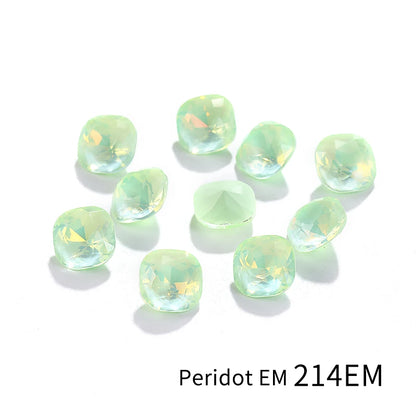 Acmore Crystal High Quality Cushion Shape Protein Mocha Series 8mm/10mm Pointback Crystal Stones Rhinestones for Jewelry Making Garment