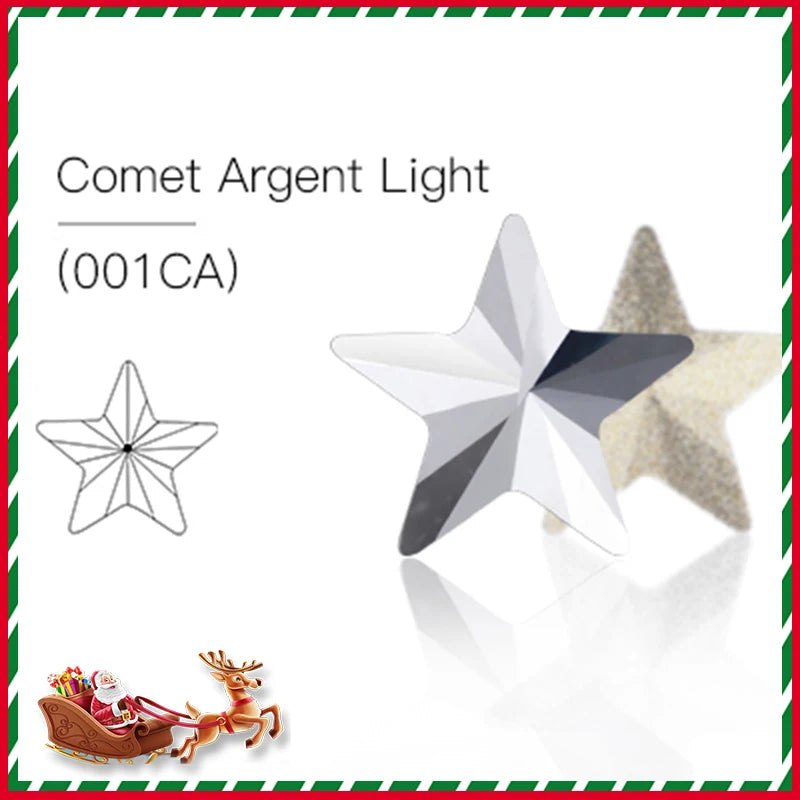 Acmore Crystal Christmas Series Star Shaped Crystal Stone Pointback Rhinestones Glass Nail Art Supplies Jewelry Decoration Diy Strass