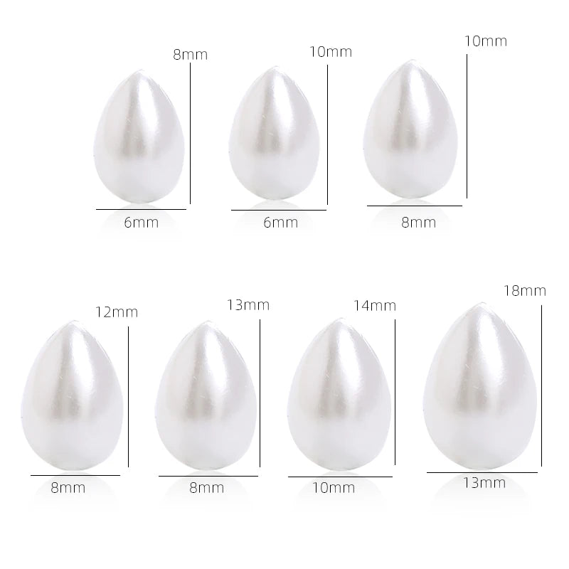 Acmore Crystal Drop Shaped Wholesale in Bulk Loose Pearling Flatback Semicircle Pearls Beads for Nail Art DIY Decor Garment Bags Shoes
