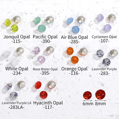 Acmore Crystal XIRIUS Chaton Shaped Opal Nail Art Rhinestones Bulk Wholesale Glass Crystals Bling Pointback Gems Jewelry Decorations