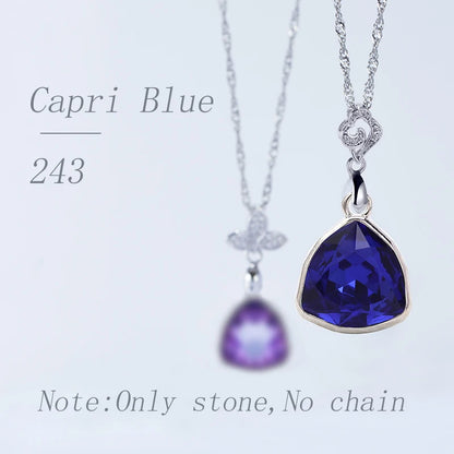 Acmore Crystal Fat Triangle Shape Shiny Color Stone Alloy Back Pendant Necklace Diy for Brooch Earring Brooch Bracelet Hair Accessories