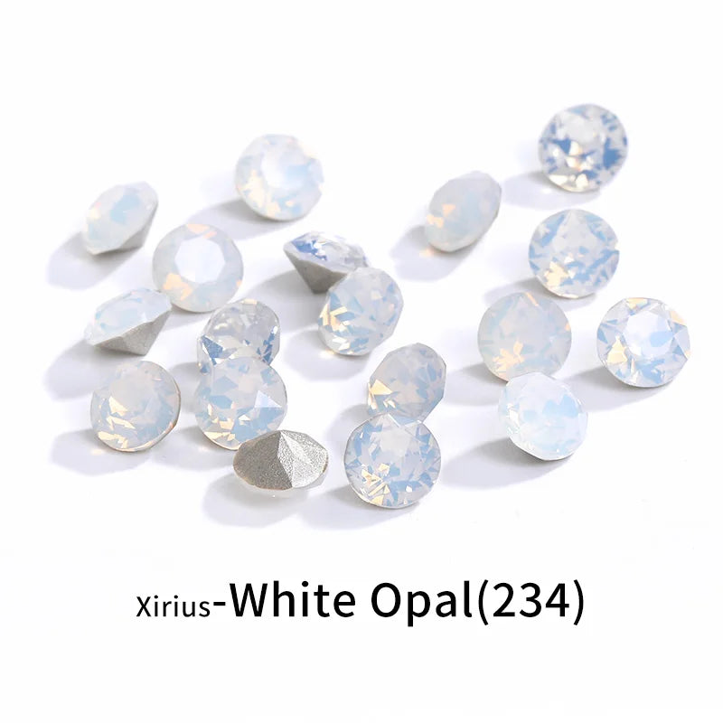 Acmore Crystal XIRIUS Chaton Shaped Opal Nail Art Rhinestones Bulk Wholesale Glass Crystals Bling Pointback Gems Jewelry Decorations