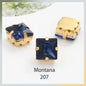Acmore Crystal  Wholesale Colorful Sew on Stone Diamonds Square Shape Gold Claws Glass Rhinestones DIY Clothing Decorate