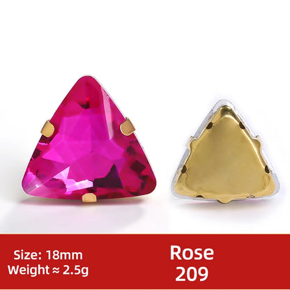 Acmore Crystal  New Fashion Apparel Wedding Shoes Diy Accessories Hand - Sew-on Diamond Triangle Glass Claw Rhinestones Jewelry