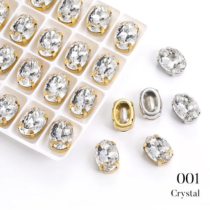 Acmore Crystal High Quality Oval Shape Nest Face Glass Stone  Claw Rhinestone for Jewelry Making  Accessories