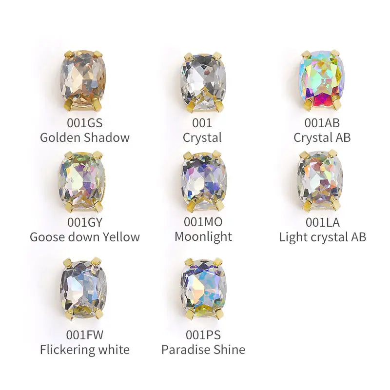 Acmore Crystal High Quality Pillow Shaped Copper Claws Crystal Rhinestones for Sewing Accessories