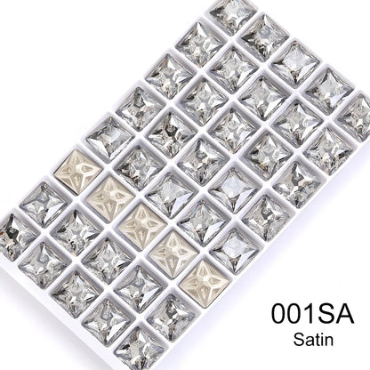Acmore Crystal Square Shape Star Meteorite Series 12 /18mm K9 Glass Pointback Crystal Stones Rhinestones for Jewelry Making Garment