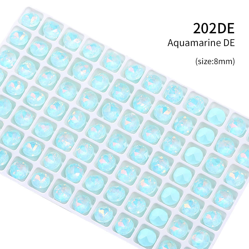 Acmore Crystal New Size Gemstone Flower Shape Glue on Opal Mocha DE Loose Point Back Glass Rhinestones Crystal Jewelry DIY Decoration