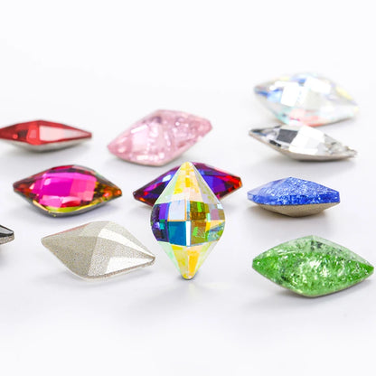 Acmore Crystal 9*14mm Lemon Point Back 22 Shiny Colors Crystal K9 Glass DIY for Garment Nail Art Rhinestones Accessories