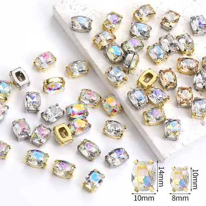 Acmore Crystal High Quality Pillow Shaped Copper Claws Crystal Rhinestones for Sewing Accessories