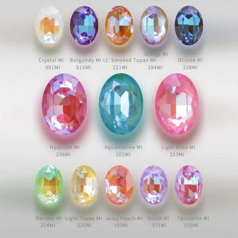 Acmore Crystal K9 Fancy Stone Rhinestones  MI MK LS Series Oval Point Back Shapes Glass Crystal Stone Women Clothes Shoes Bags