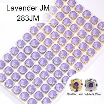 Acmore Crystal Xirius Round Aurora Mocha Crystal Stone Strass With Hollow Copper Claw Setting DIY Accessories Sew on Garment Rhinestone