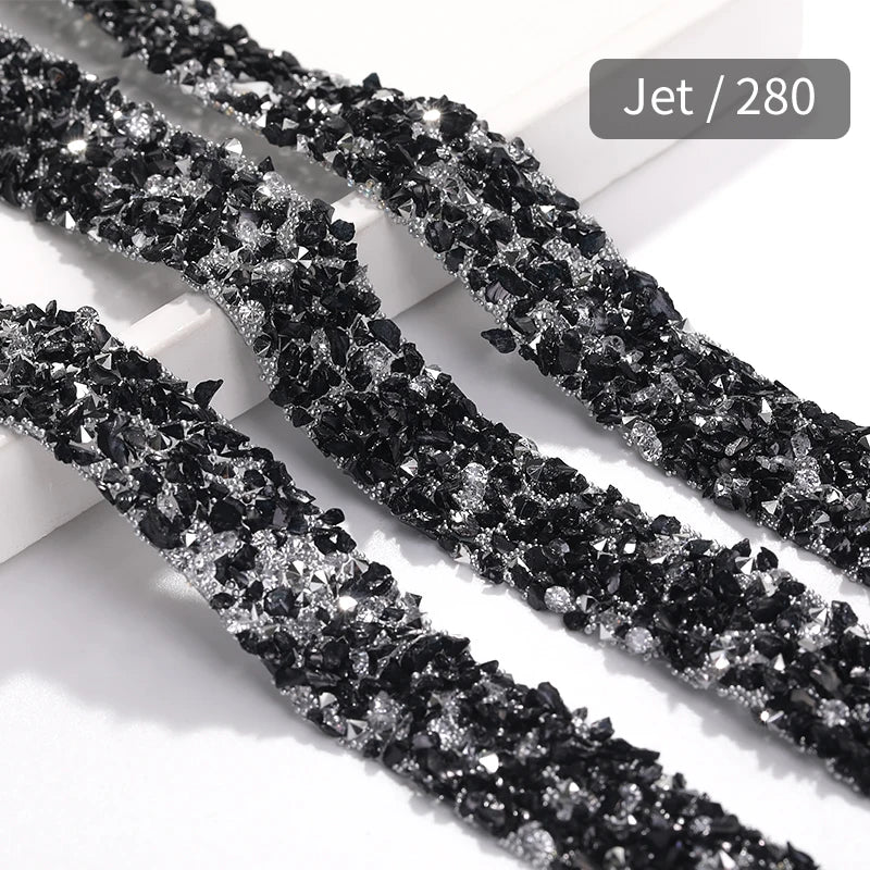 Acmore Crystal Wholesale 1.2cm Bling Self-Adhesive Resin Mesh Strips With Round Point Back Rhinestones Tube Rope for Decoration Garment