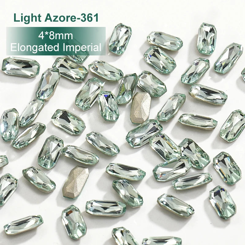 Acmore Crystal New Color Popular Light Azore K9 Glass Crystal Rhinestone Loose Jewelry Stone Glue on for DIY Nail Art Decoration