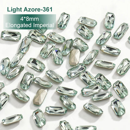 Acmore Crystal New Color Popular Light Azore K9 Glass Crystal Rhinestone Loose Jewelry Stone Glue on for DIY Nail Art Decoration
