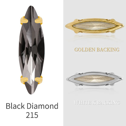 20 Colors Rhinestones Claw Settings Sew on Stones Crystal Rhinestones Gold Navette Claw Stones Navette Claw Stones