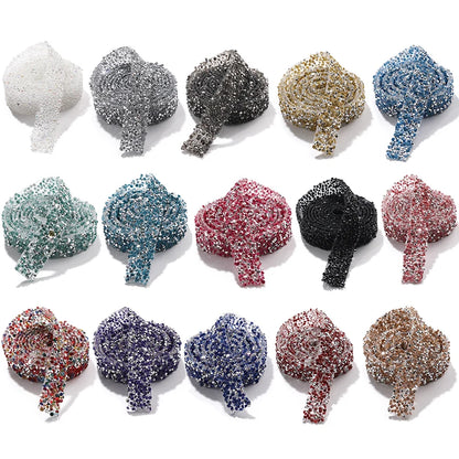 Acmore Crystal High Quality 1.2cm Trim Strass Chain Resin Crystal AB Hot Fix Rhinestones DIY Belt Wedding Dress Garment Craft