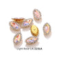 Acmore Crystal New Arrival Double-layers Navette Shape Flat Back Claw Rhinestones Golden Sunflower Sew-on Crystal Glass for Clothing