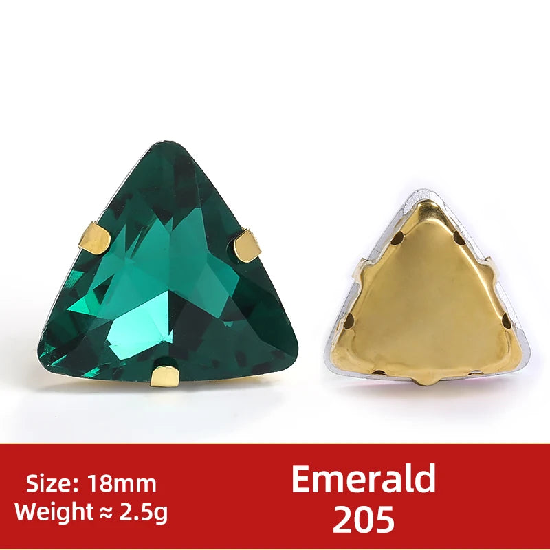 Acmore Crystal  New Fashion Apparel Wedding Shoes Diy Accessories Hand - Sew-on Diamond Triangle Glass Claw Rhinestones Jewelry