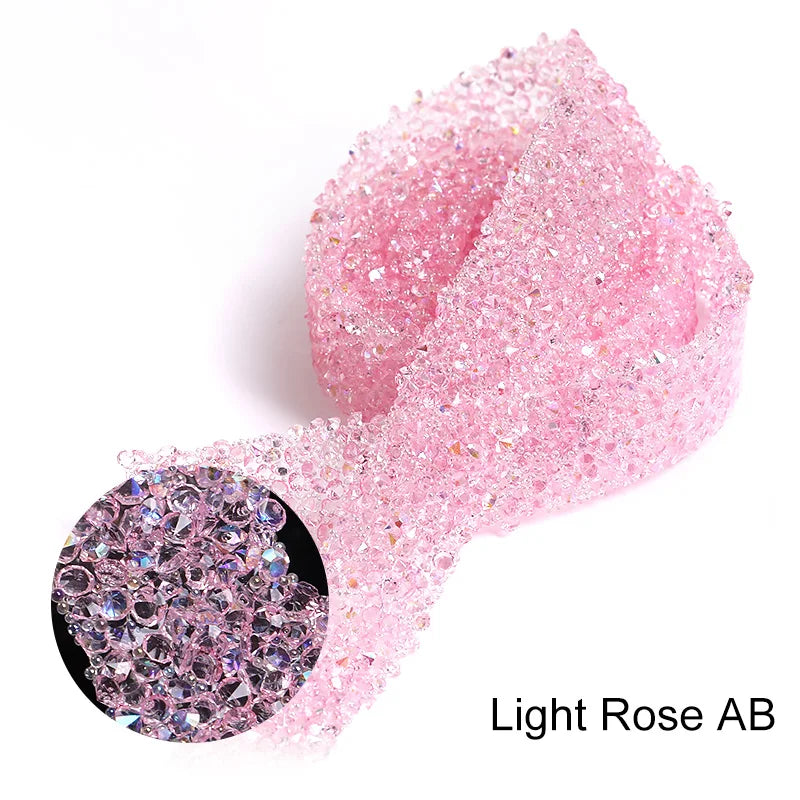 Acmore Crystal Wholesale 1.2cm Width Jelly Resin Strips Non Hotfix Stones Self-Adhevise Rhinestone Trim Sticker for DIY Tumbler