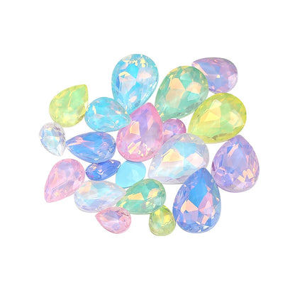 Acmore Crystal Wholesale Piont Back Crystals Rhinestones Drop Shape Bling Loose Strass Nail Art Garment Decoration