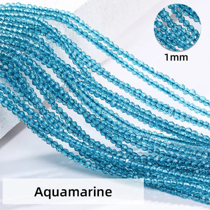 Acmore Crystal 1mm 20 Colors Loose Crystal Stones Jewelry Making Crafts Waist Necklace Earring Flat Beads DIY Deco Accessories