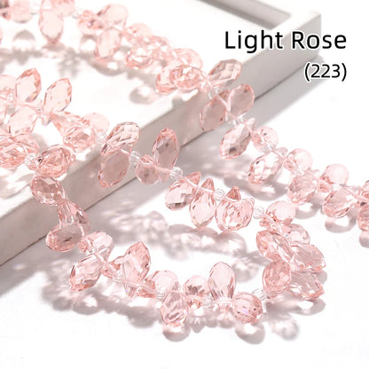 Acmore Crystal   6*12MM Water Drop Faceted Crystal Glass Beads Accessories for Bracelet Making 12 Colors  Loose Stone Glass Crafts