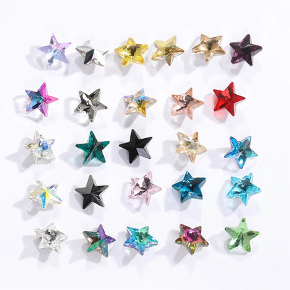 Acmore Crystal Wholesale Star Shape Pointback Crystal Stones K9 Glass Rhinestones for Clothing Nails Decoration