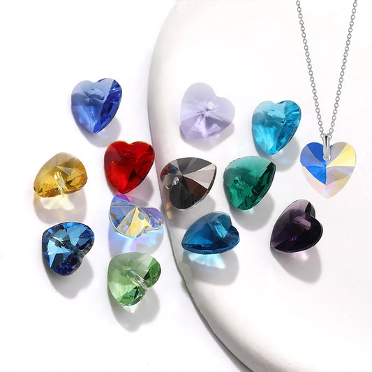 Acmore Crystal Heart Shape10MM K9 Loose Pointed Back Crystal Rhinestones for Jewelry Custom Pendant for Necklace Making
