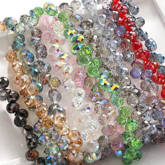 Acmore Crystal  8*10MM Shinning AB Color Faceted Cutting Strawberry  Tear Drop  Crystal Loose Beads Jewelry Accessories