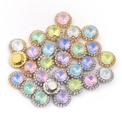 Acmore Crystal New Product Rivoli Shapes Flat Back Sew on Stone With Cup Chain Loose Rhinestones DIY Garment Shirt Shoes Bags
