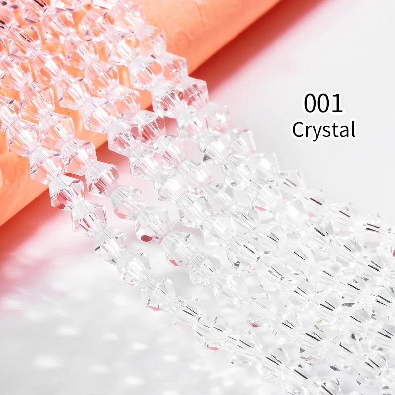 Acmore Crystal 4mm 21 Colors Bicone Shaped Crystal Stone Wholesale Loose Necklace Bracelet Earring Through Hole Glass Rhinestone Beads