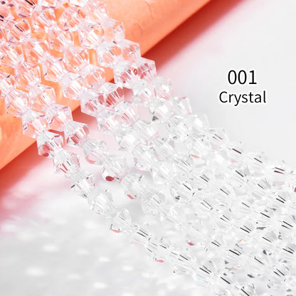 Acmore Crystal 4mm 21 Colors Bicone Shaped Crystal Stone Wholesale Loose Necklace Bracelet Earring Through Hole Glass Rhinestone Beads