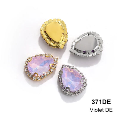 Acmore Crystal Hot Sale Wholesale Colorful Drop Stone With Cup Chain Flat Back Rhinestone Opal Mocha DE Glass Art Designs