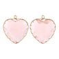 Acmore Crystal Peach Heart Transparent Crystal Glass Pendant with Claw Inlaid Rhinestone Pendant  Accessories for Earrings & Necklace