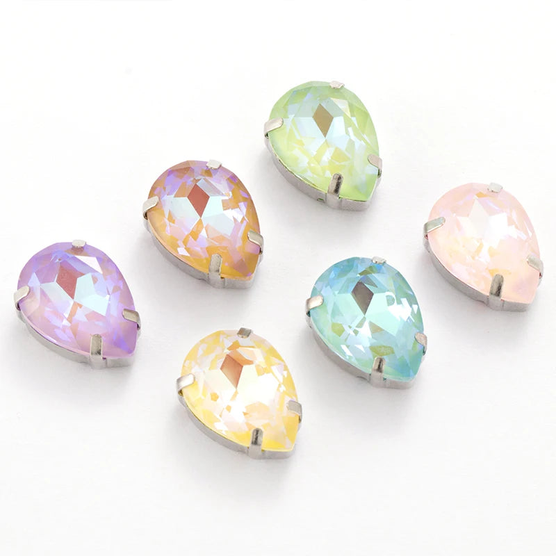 Acmore Crystal High Quality MI Sew on Stone Glass Rhinestone With Claw Setting for Point Back Nail Stones Decoration