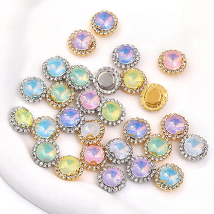 Acmore Crystal New Product Rivoli Shapes Flat Back Sew on Stone With Cup Chain Loose Rhinestones DIY Garment Shirt Shoes Bags