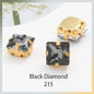 Acmore Crystal  Wholesale Colorful Sew on Stone Diamonds Square Shape Gold Claws Glass Rhinestones DIY Clothing Decorate