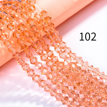 Acmore Crystal 4mm 21 Colors Bicone Shaped Crystal Stone Wholesale Loose Necklace Bracelet Earring Through Hole Glass Rhinestone Beads