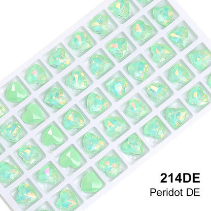 Acmore Crystal New Design Point Back Heart Shape Rhinestones Glass Crystal Stones Opal Mocha Fashion Nail Art Decoration