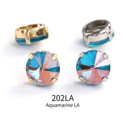 Acmore Crystal High Quality Rivoli Shaped  LA Series Crystal Glass Pointback Rhinestone With Claw for Jewelry Making