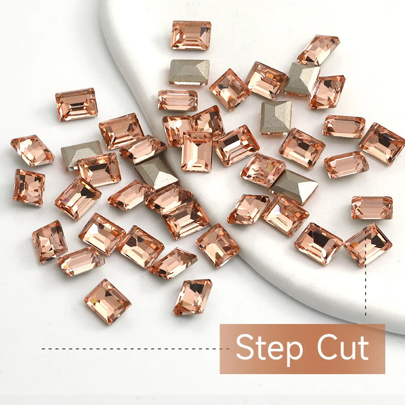 Acmore Crystal Light Padp Summer Style 3D Point Back More Shape Shiny Glass Crystal Nail Art Rhinestones