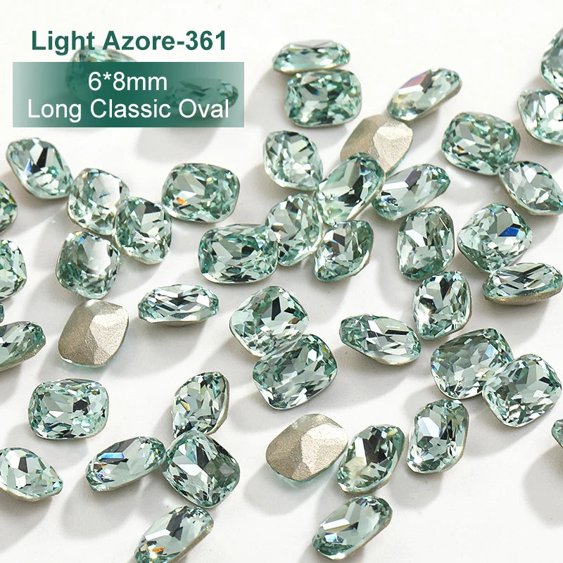 Acmore Crystal New Color Popular Light Azore K9 Glass Crystal Rhinestone Loose Jewelry Stone Glue on for DIY Nail Art Decoration