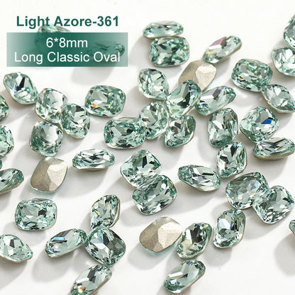 Acmore Crystal New Color Popular Light Azore K9 Glass Crystal Rhinestone Loose Jewelry Stone Glue on for DIY Nail Art Decoration