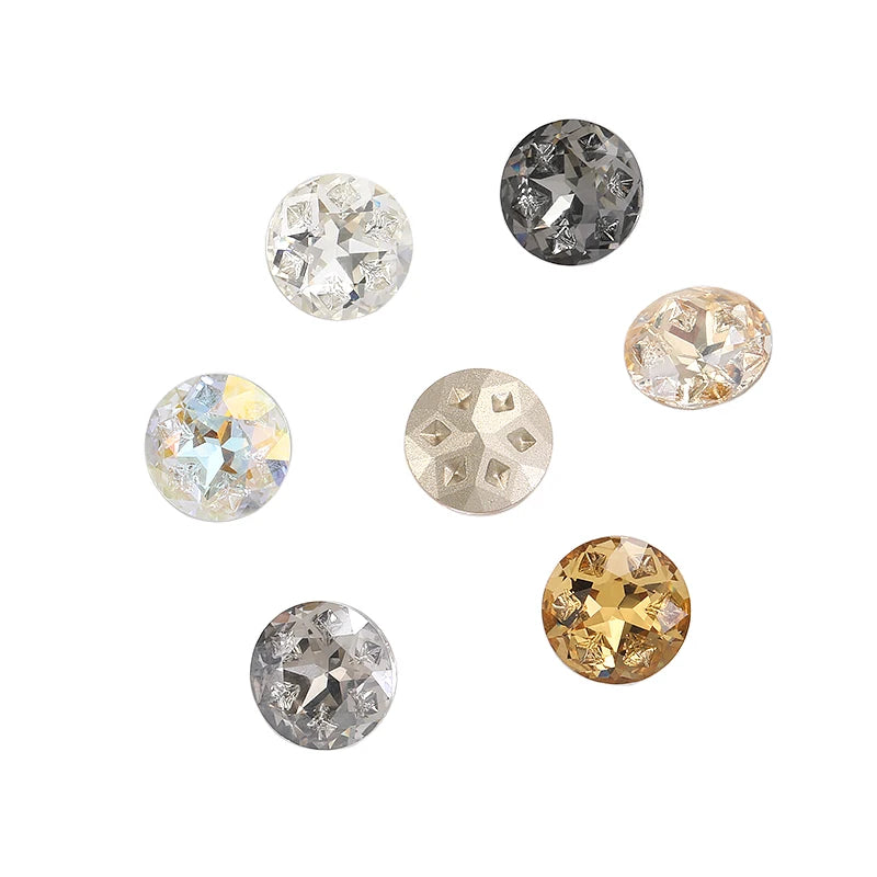 Acmore Crystal Round Star Meteorite Series 12 /18mm K9 Glass Pointback Crystal Stones Rhinestones for Jewelry Making Garment