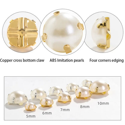 Acmore Crystal Hot Selling High Quality Loose Pearls With Cross Shape Claw Bead for Jewelry Making Supplies DIY Decoration Accessories