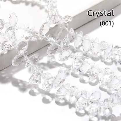 Acmore Crystal   6*12MM Water Drop Faceted Crystal Glass Beads Accessories for Bracelet Making 12 Colors  Loose Stone Glass Crafts